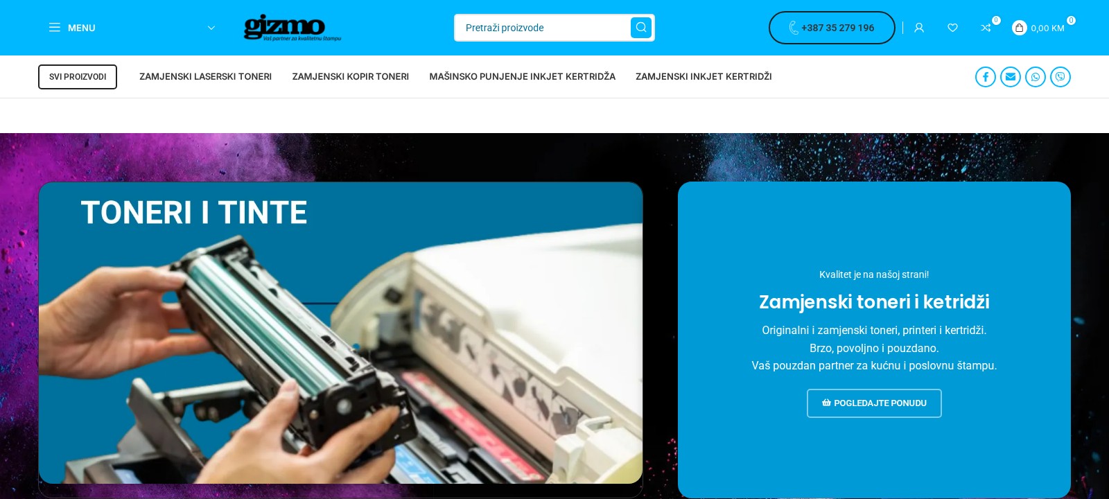 Gizmo – Toneri, Kertridži i Printer Oprema _ Brza Dostava